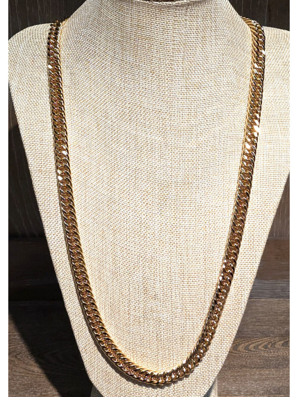 Vintage Monet Thick 10mm Curb Chain Necklace 30 inch